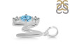 Blue Topaz & White Topaz Alphabet M Pendant BTZ-RDA-65.