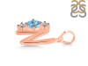 Blue Topaz & White Topaz Alphabet N Pendant BTZ-RDA-66.