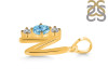 Blue Topaz & White Topaz Alphabet N Pendant BTZ-RDA-66.