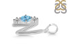 Blue Topaz & White Topaz Alphabet N Pendant BTZ-RDA-66.