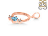 Blue Topaz & White Topaz Alphabet O Pendant BTZ-RDA-67.