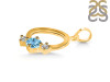 Blue Topaz & White Topaz Alphabet O Pendant BTZ-RDA-67.