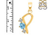 Blue Topaz & White Topaz Alphabet P Pendant BTZ-RDA-68.