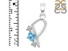 Blue Topaz & White Topaz Alphabet P Pendant BTZ-RDA-68.