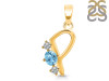 Blue Topaz & White Topaz Alphabet P Pendant BTZ-RDA-68.