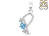 Blue Topaz & White Topaz Alphabet P Pendant BTZ-RDA-68.