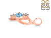 Blue Topaz & White Topaz Alphabet P Pendant BTZ-RDA-68.