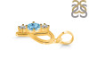 Blue Topaz & White Topaz Alphabet P Pendant BTZ-RDA-68.