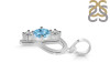 Blue Topaz & White Topaz Alphabet P Pendant BTZ-RDA-68.