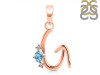 Blue Topaz & White Topaz Alphabet G Pendant BTZ-RDA-7.