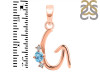 Blue Topaz & White Topaz Alphabet G Pendant BTZ-RDA-7.