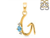 Blue Topaz & White Topaz Alphabet G Pendant BTZ-RDA-7.