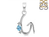 Blue Topaz & White Topaz Alphabet G Pendant BTZ-RDA-7.