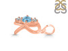 Blue Topaz & White Topaz Alphabet R Pendant BTZ-RDA-70.