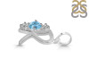 Blue Topaz & White Topaz Alphabet R Pendant BTZ-RDA-70.