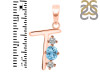 Blue Topaz & White Topaz Alphabet T Pendant BTZ-RDA-72.