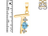 Blue Topaz & White Topaz Alphabet T Pendant BTZ-RDA-72.
