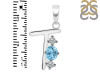 Blue Topaz & White Topaz Alphabet T Pendant BTZ-RDA-72.