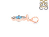 Blue Topaz & White Topaz Alphabet T Pendant BTZ-RDA-72.