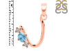 Blue Topaz & White Topaz Alphabet U Pendant BTZ-RDA-73.