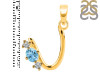 Blue Topaz & White Topaz Alphabet U Pendant BTZ-RDA-73.