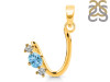Blue Topaz & White Topaz Alphabet U Pendant BTZ-RDA-73.