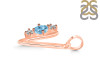 Blue Topaz & White Topaz Alphabet V Pendant BTZ-RDA-74.