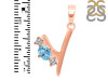 Blue Topaz & White Topaz Alphabet Y Pendant BTZ-RDA-77.