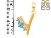 Blue Topaz & White Topaz Alphabet Y Pendant BTZ-RDA-77.