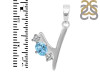 Blue Topaz & White Topaz Alphabet Y Pendant BTZ-RDA-77.
