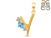 Blue Topaz & White Topaz Alphabet Y Pendant BTZ-RDA-77.