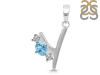 Blue Topaz & White Topaz Alphabet Y Pendant BTZ-RDA-77.