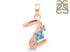 Blue Topaz & White Topaz Alphabet Z Pendant BTZ-RDA-78.