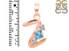 Blue Topaz & White Topaz Alphabet Z Pendant BTZ-RDA-78.