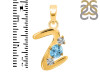 Blue Topaz & White Topaz Alphabet Z Pendant BTZ-RDA-78.