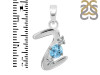 Blue Topaz & White Topaz Alphabet Z Pendant BTZ-RDA-78.
