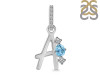 Blue Topaz & White Topaz Alphabet A Pendant BTZ-RDA-79.