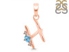 Blue Topaz & White Topaz Alphabet H Pendant BTZ-RDA-8.
