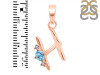 Blue Topaz & White Topaz Alphabet H Pendant BTZ-RDA-8.