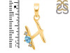 Blue Topaz & White Topaz Alphabet H Pendant BTZ-RDA-8.