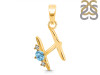 Blue Topaz & White Topaz Alphabet H Pendant BTZ-RDA-8.
