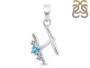 Blue Topaz & White Topaz Alphabet H Pendant BTZ-RDA-8.