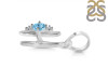 Blue Topaz & White Topaz Alphabet H Pendant BTZ-RDA-8.