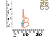 Blue Topaz & White Topaz Alphabet B Pendant BTZ-RDA-80.