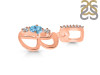 Blue Topaz & White Topaz Alphabet B Pendant BTZ-RDA-80.