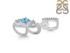 Blue Topaz & White Topaz Alphabet B Pendant BTZ-RDA-80.