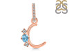 Blue Topaz & White Topaz Alphabet C Pendant BTZ-RDA-81.
