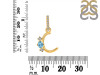Blue Topaz & White Topaz Alphabet C Pendant BTZ-RDA-81.