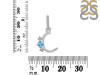 Blue Topaz & White Topaz Alphabet C Pendant BTZ-RDA-81.