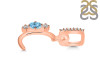 Blue Topaz & White Topaz Alphabet C Pendant BTZ-RDA-81.